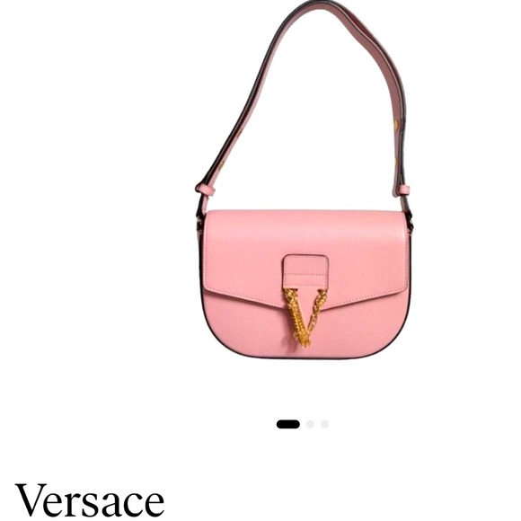 Pink Versace Convertible Crossbody Shoulder bag satchel saddle bag pink purse - Picture 4 of 16